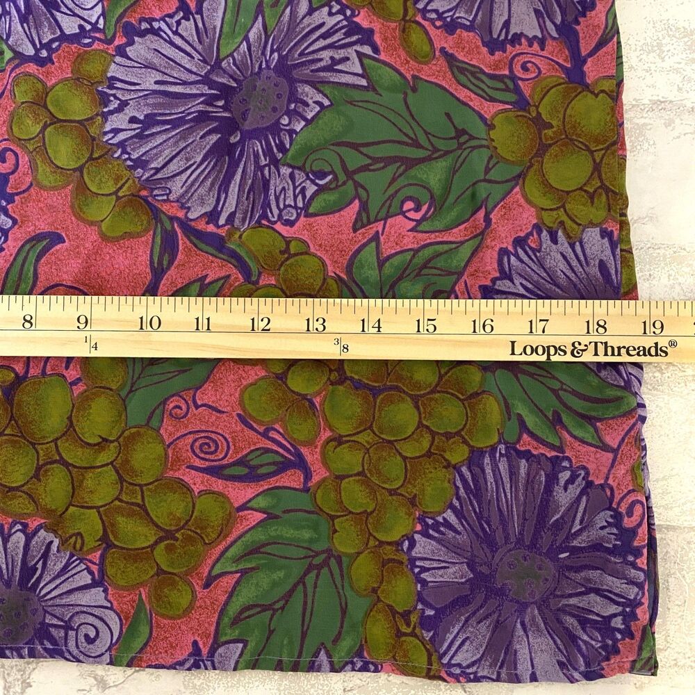 Michel Bruche VTG Purple Pink Floral Tropical Unlined Summer Artsy Tank Top 6 - Picture 7 of 9